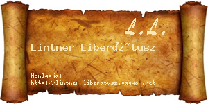 Lintner Liberátusz névjegykártya